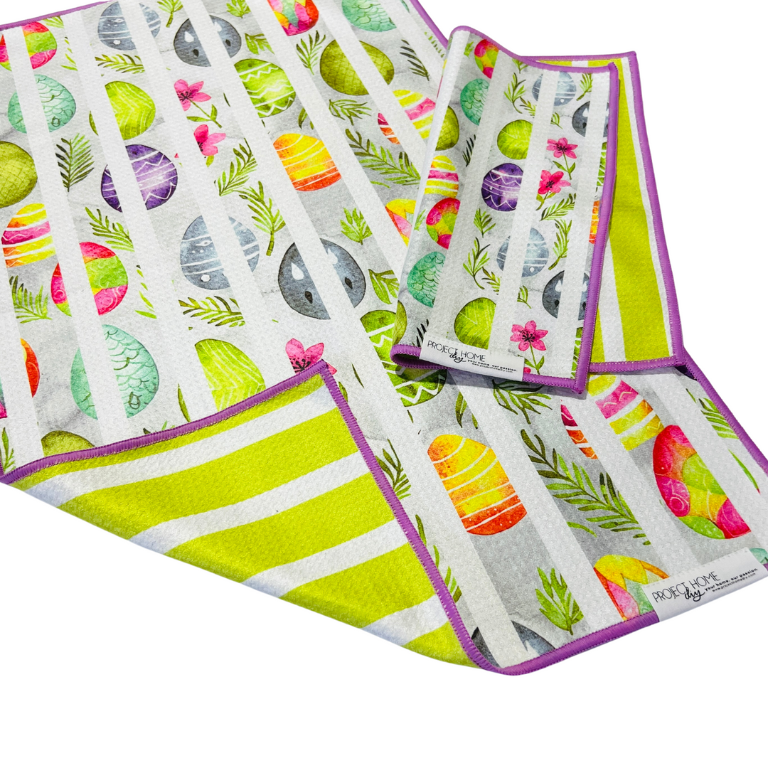 Egg-Stra Easter | Waffle Weave Microfiber Towels Kitchen & Bath Hand Towels Reversible Hand Towel | Towel Collective | Cody, WY
