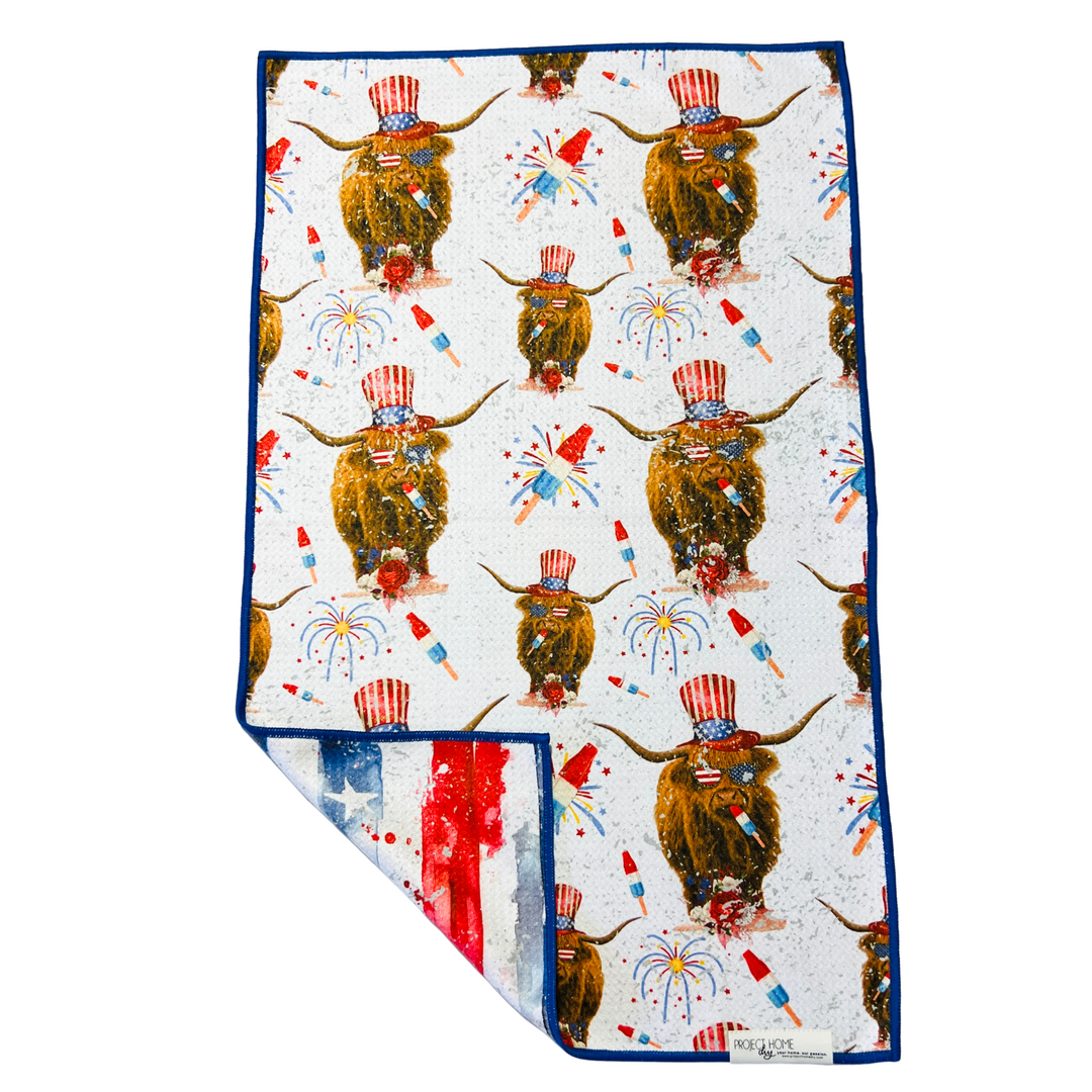 Highland Heroes | Waffle Weave Microfiber Towels Kitchen & Bath Hand Towels Reversible Hand Towel | Towel Collective | Cody, WY