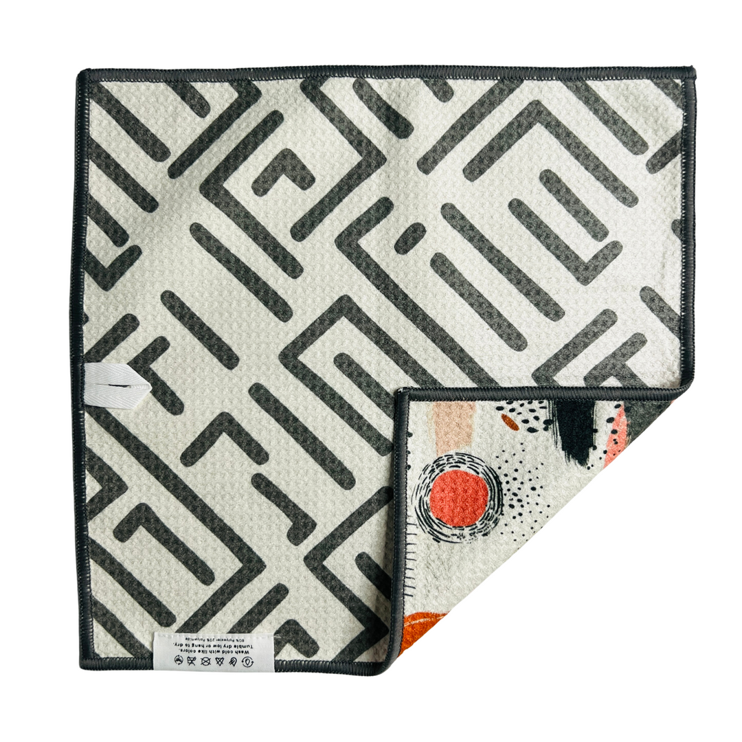 Abstract Circus | Waffle Weave Microfiber Towels Kitchen & Bath Hand Towels Reversible Hand Towel | Towel Collective | Cody, WY