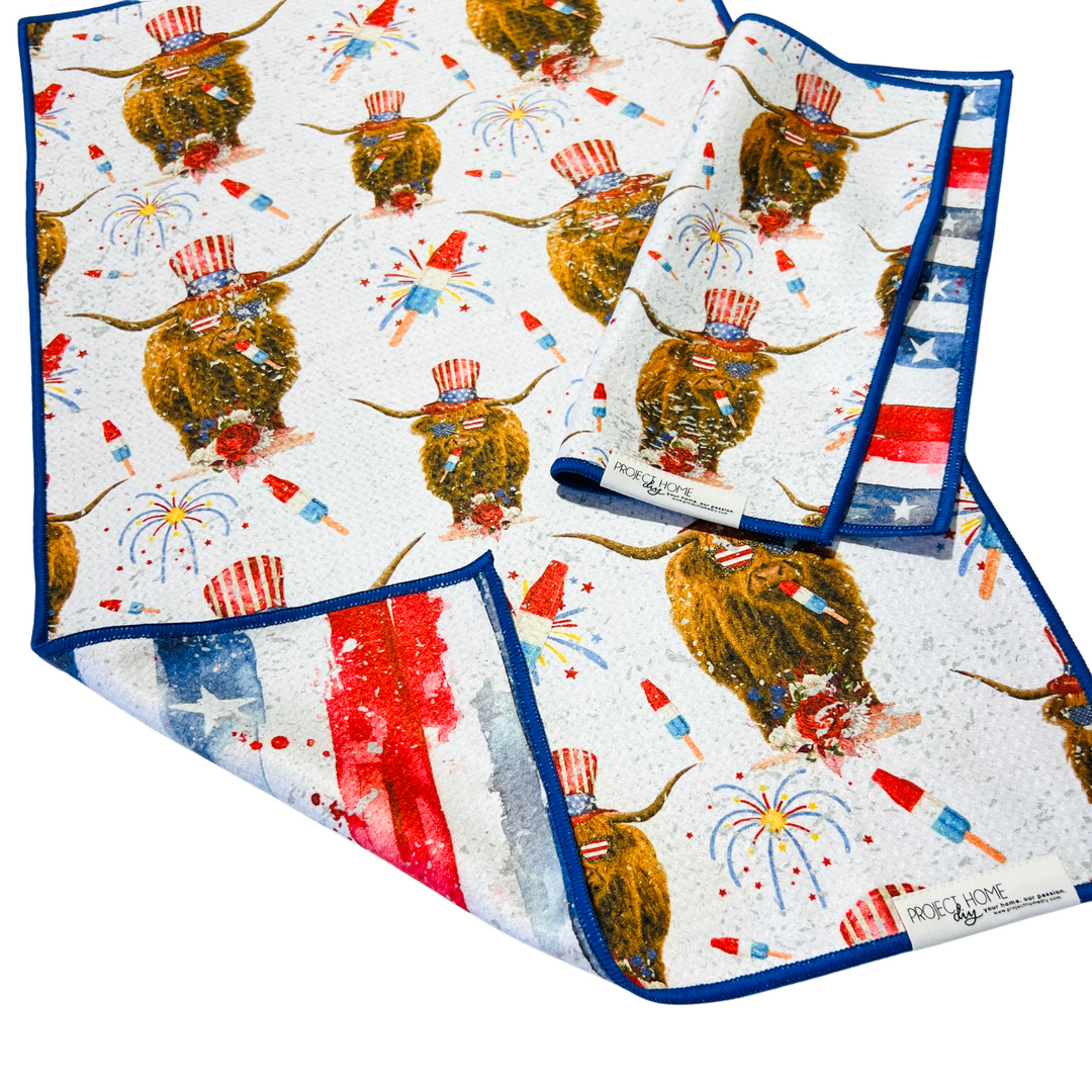 Highland Heroes | Waffle Weave Microfiber Towels Kitchen & Bath Hand Towels Reversible Hand Towel | Towel Collective | Cody, WY