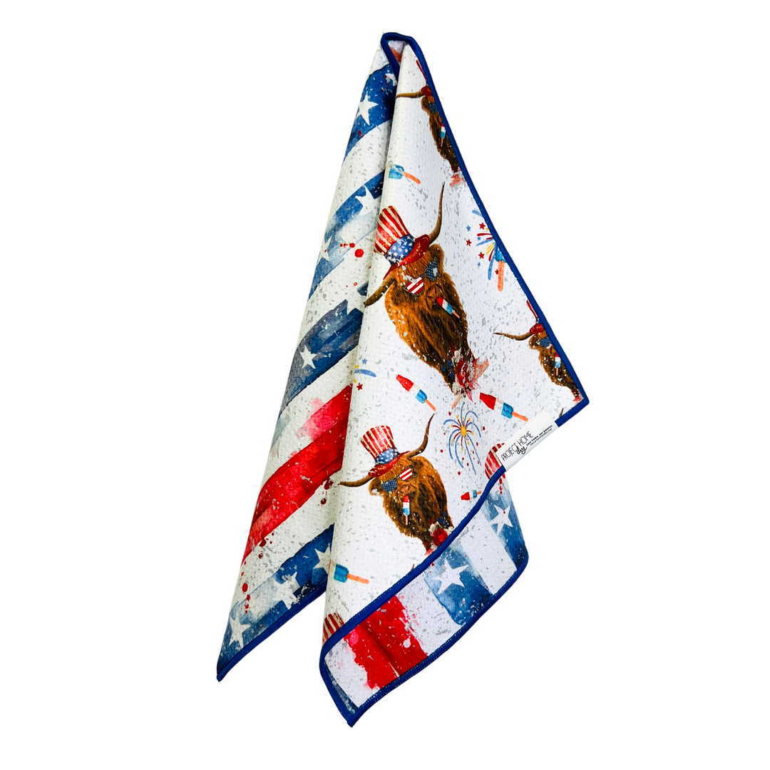 Highland Heroes | Waffle Weave Microfiber Towels Kitchen & Bath Hand Towels Reversible Hand Towel | Towel Collective | Cody, WY