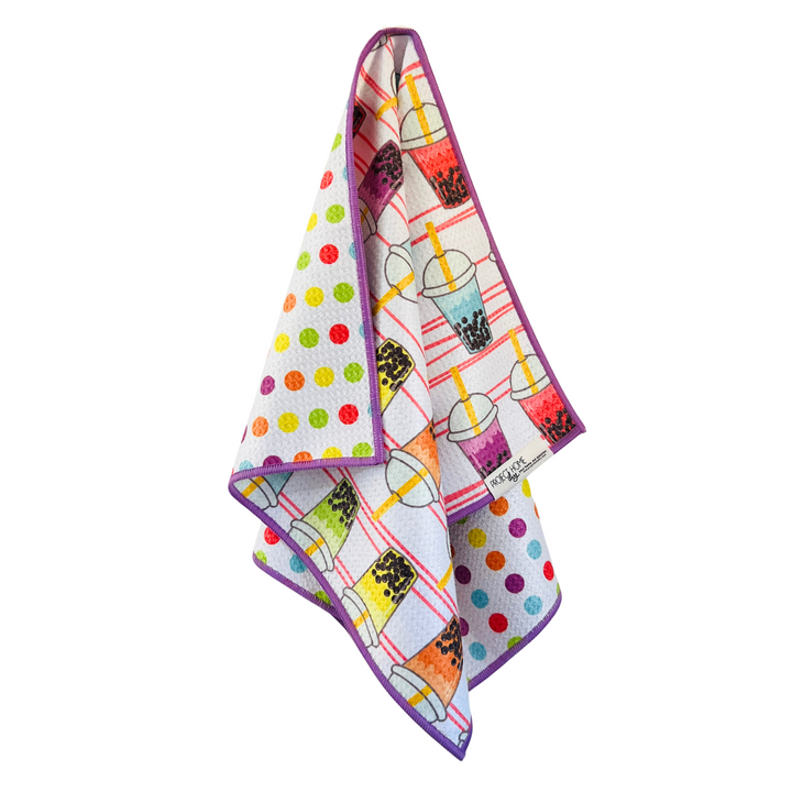 Boba Time | Waffle Weave Microfiber Towels Kitchen & Bath Hand Towels Reversible Hand Towel | Towel Collective | Cody, WY