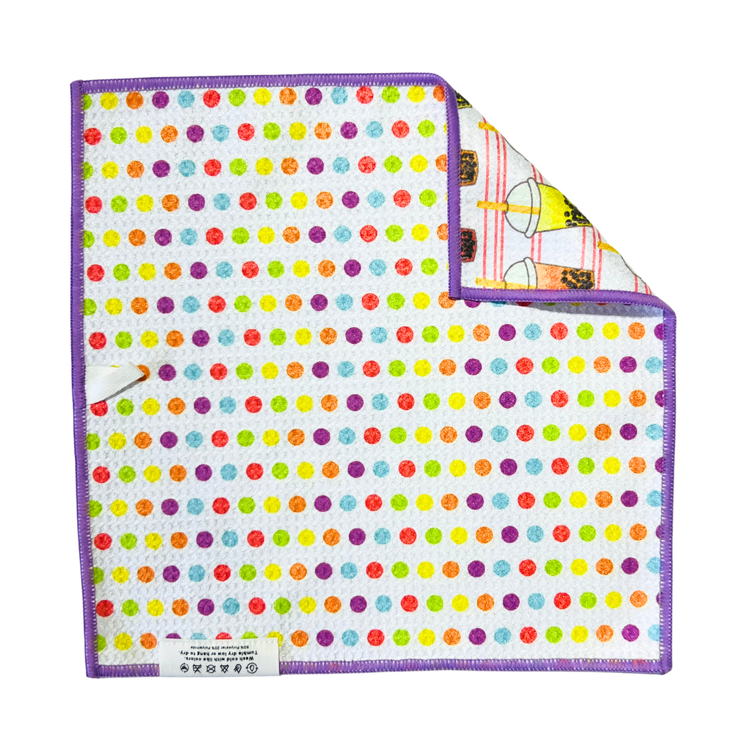 Boba Time | Waffle Weave Microfiber Towels Kitchen & Bath Hand Towels Reversible Hand Towel | Towel Collective | Cody, WY