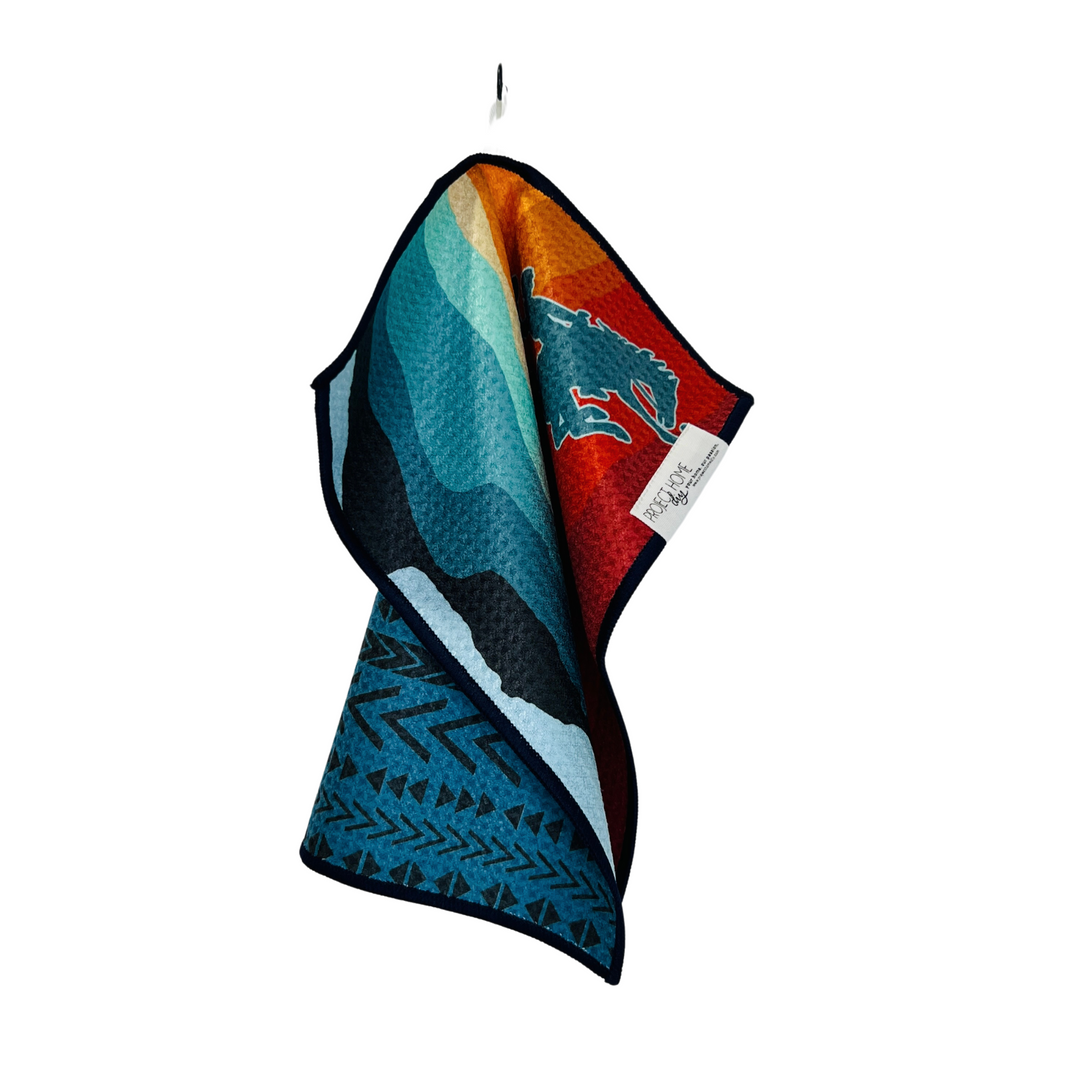 Wyoming Cowboy | Waffle Weave Microfiber Towels Kitchen & Bath Hand Towels Reversible Hand Towel | Towel Collective | Cody, WY