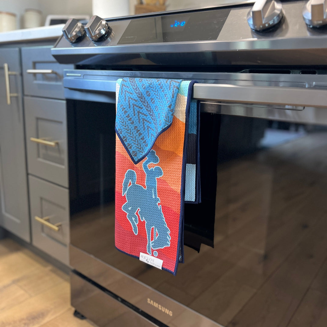 Wyoming Cowboy | Waffle Weave Microfiber Towels Kitchen & Bath Hand Towels Reversible Hand Towel | Towel Collective | Cody, WY