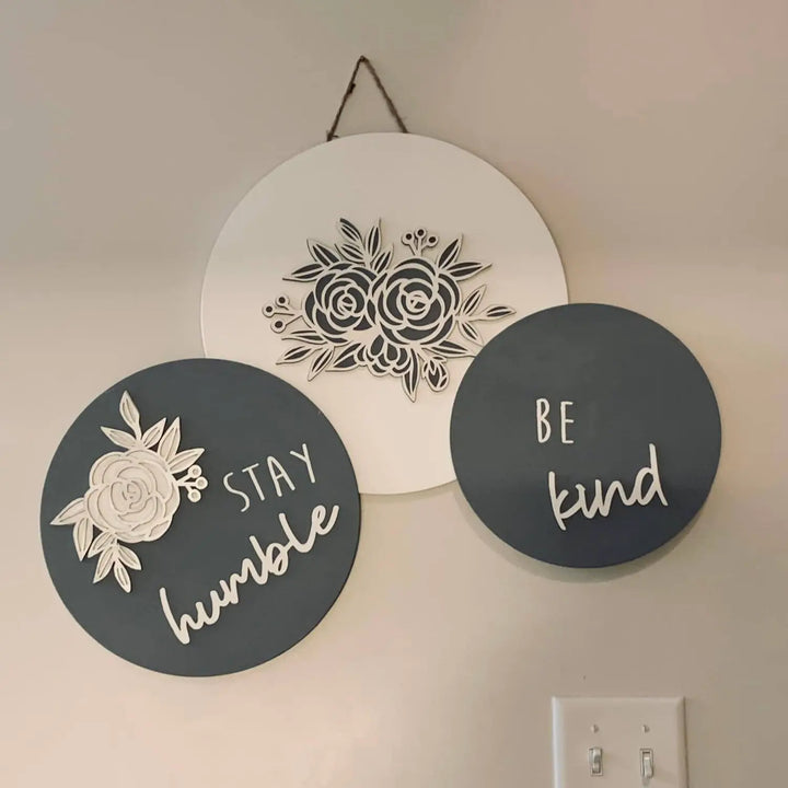 Humble & Kind Boho Wood Round Trio | DIY Round Wood Signs ProjectHomeDIY