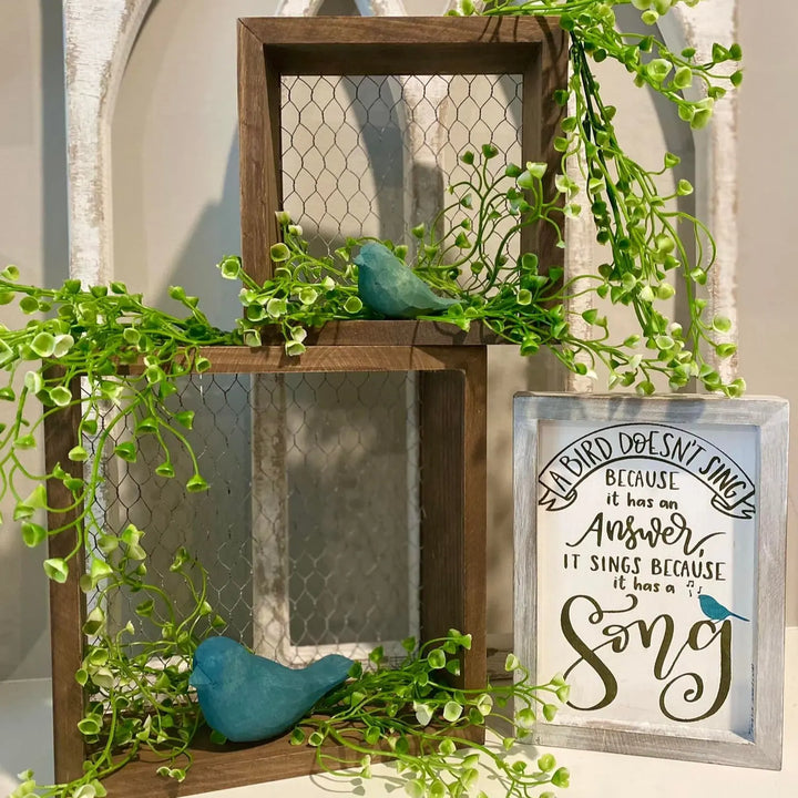 Sing Your Song | Bird Box Trio | DIY Chickenwire Bird Shelf w/ Quote ProjectHomeDIY