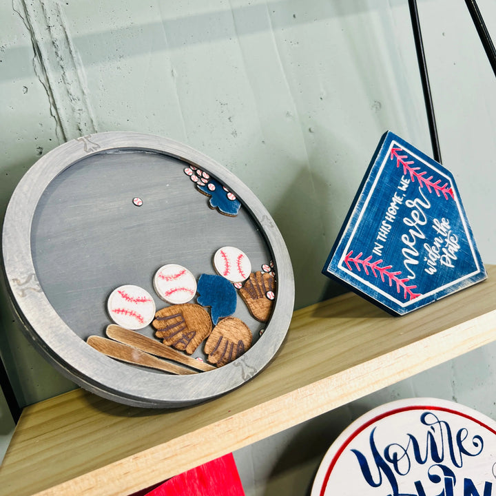 Baseball Tiered Tray Decor Set | BONUS Double Wood Kit ProjectHomeDIY