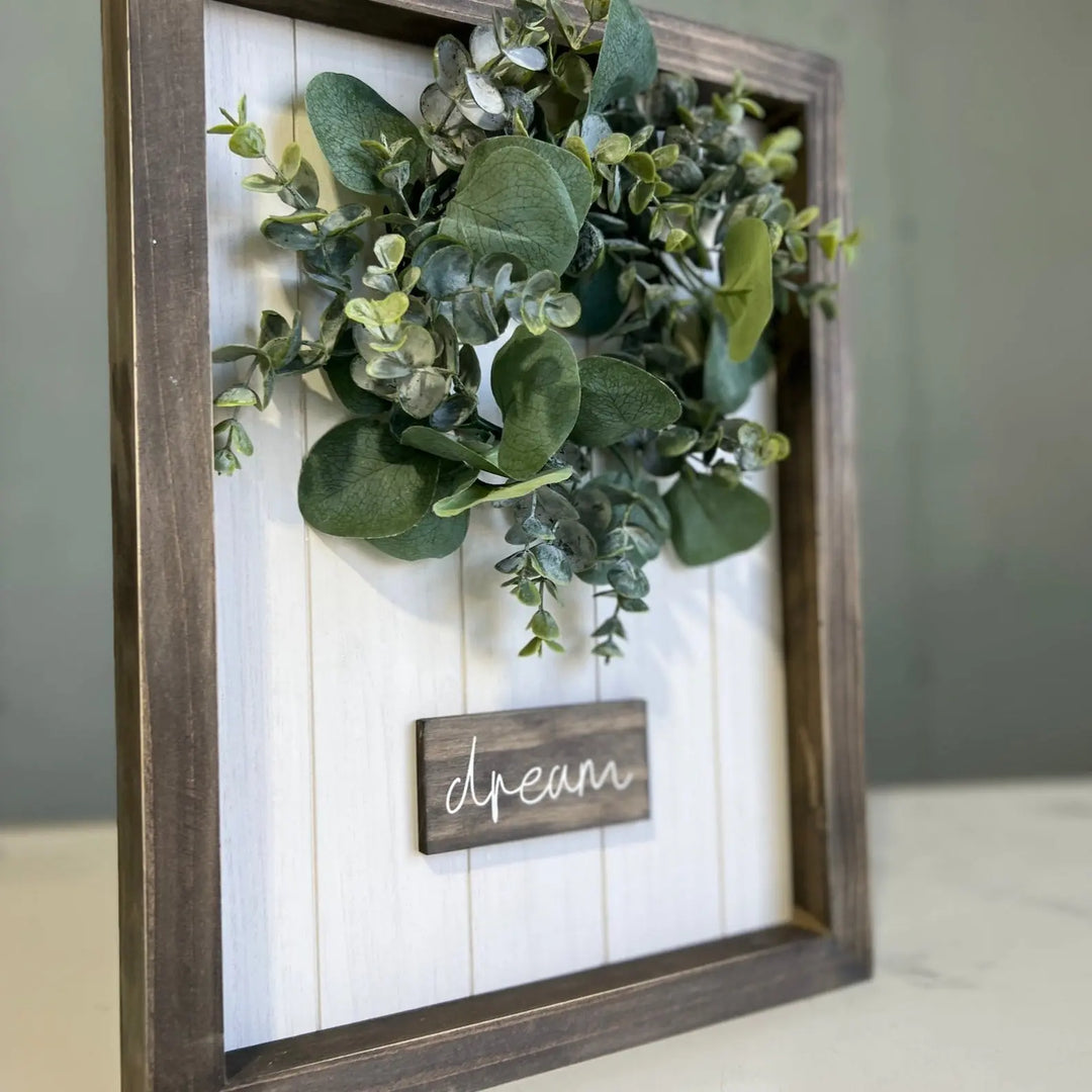 Simple Sentiments Framed Wood Sign | Wreath & Quotes ProjectHomeDIY
