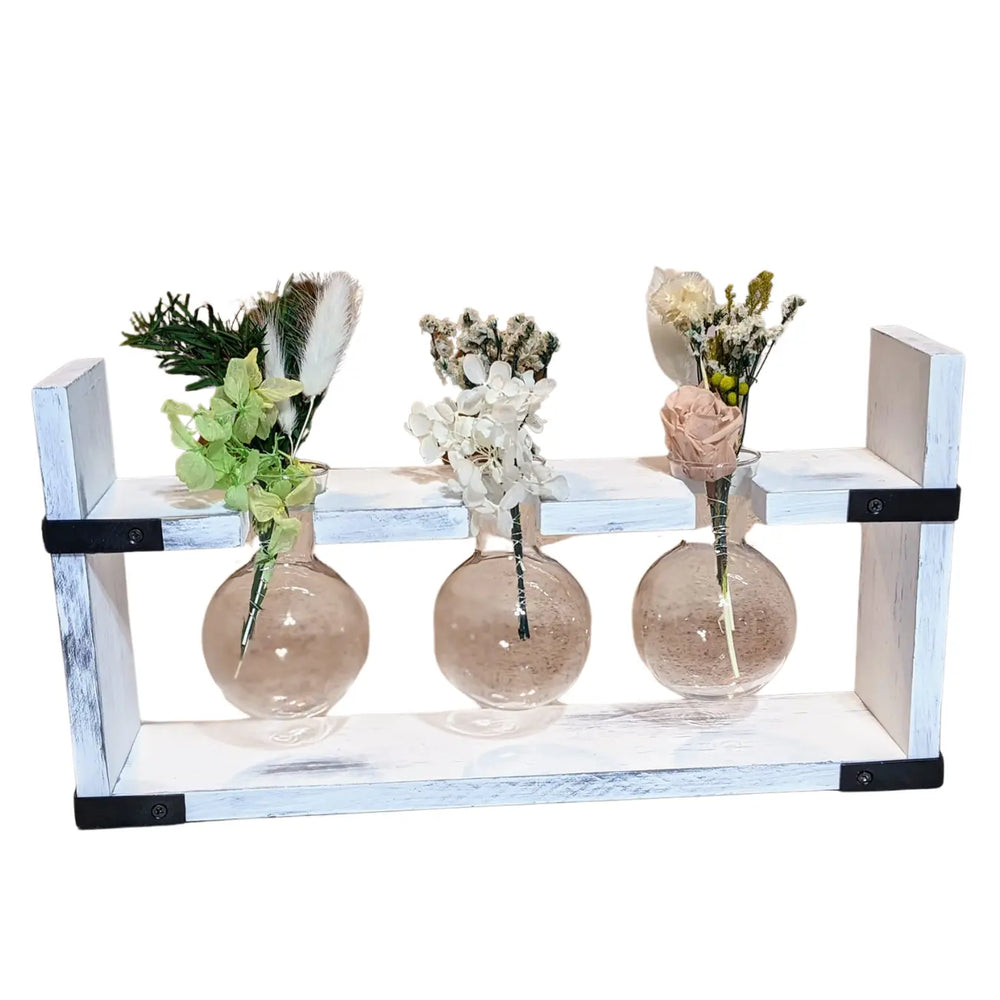 Flower in Waiting | Glass Bud Vase Trio Decor Reversible Hand Towel | Towel Collective | Cody, WY