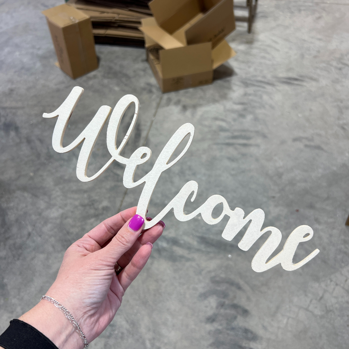 Wood Laser Cut Welcome Word 13"| Bulk Buy