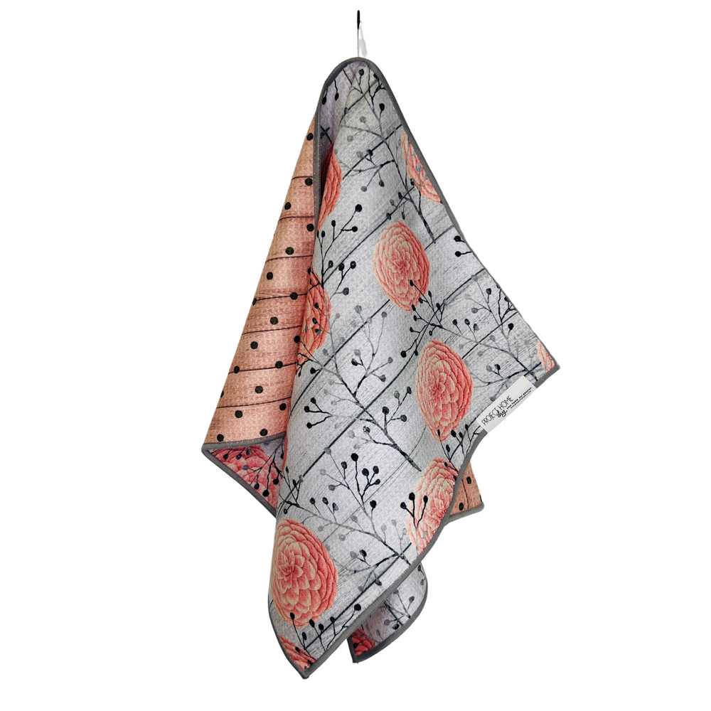 Peony Petals | Waffle Weave Microfiber Towels Kitchen & Bath Hand Towels Reversible Hand Towel | Towel Collective | Cody, WY