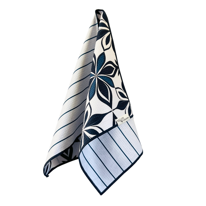 Navy Tiles | Reversible Towel