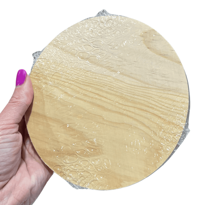 6" Round Wood Standing Sign w/ Bathroom Shapes | Bulk Buy