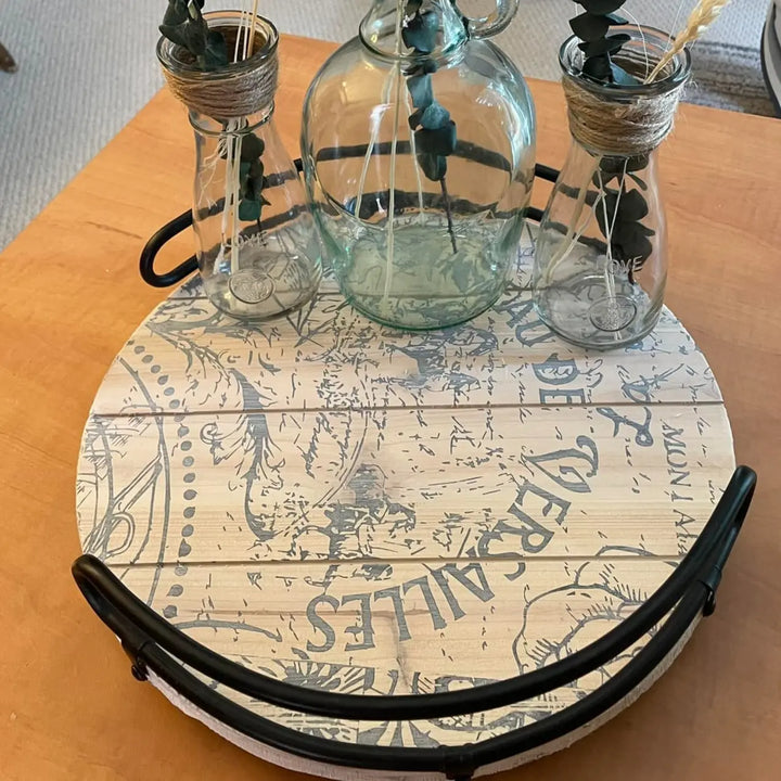 Not So Lazy | DIY Lazy Susan | Mesh Stencil | Wood Turn table