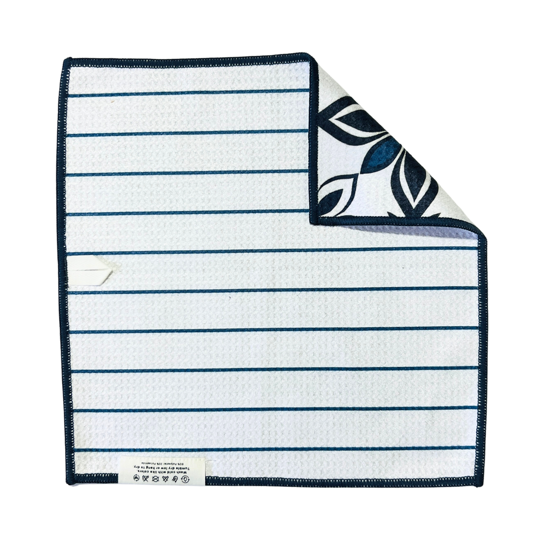 Navy Tiles | Reversible Towel