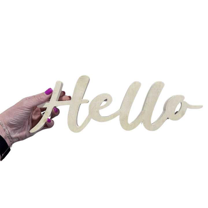 Hello Wood Cutout | Bulk Buy