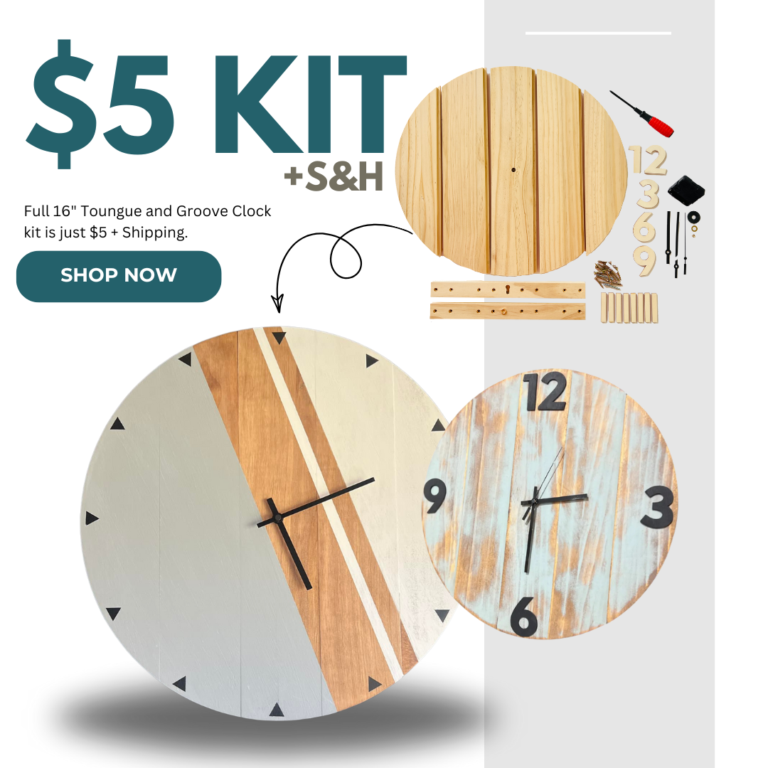 $5 + S&H | It's Like Clockwork | DIY Wooden Wall Clock Kit