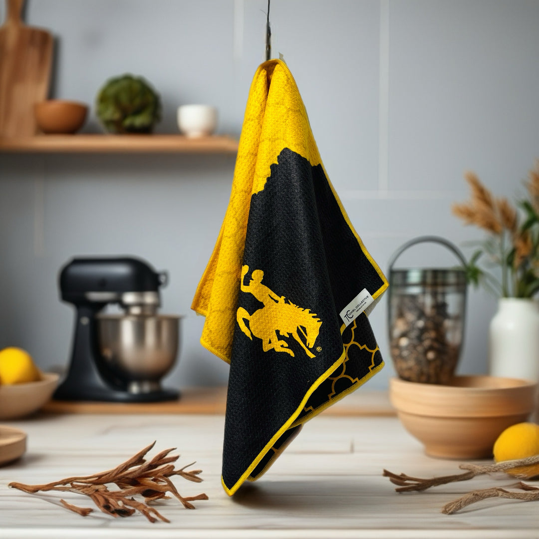 Home of the Brown & Gold | Waffle Weave Microfiber Towels Kitchen & Bath Hand Towels Reversible Hand Towel | Towel Collective | Cody, WY