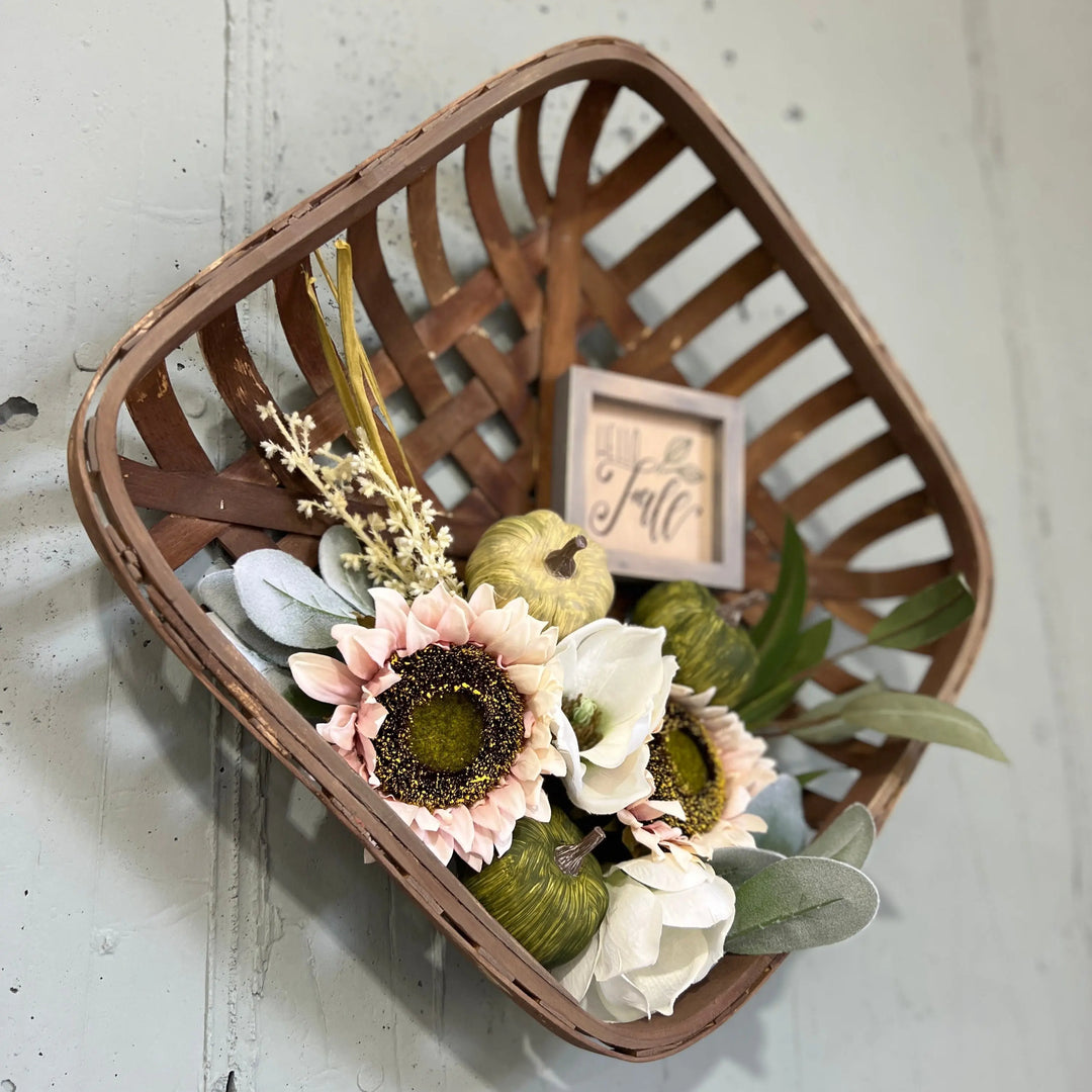 Gathering Fall | DIY Fall Tobacco Basket Wreath ProjectHomeDIY