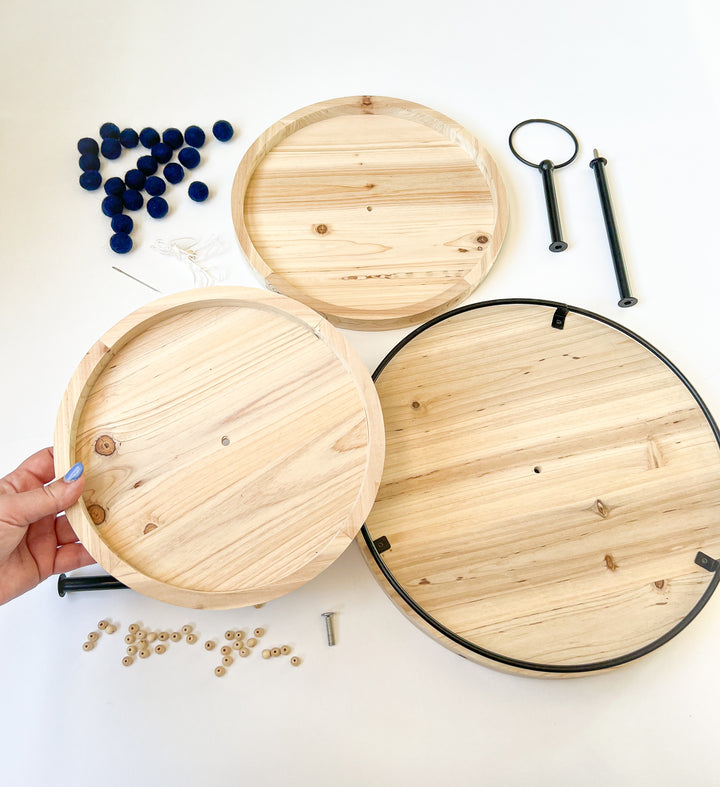 Wood 3 Tiered Tray w/ Black Metal | Bulk Buy
