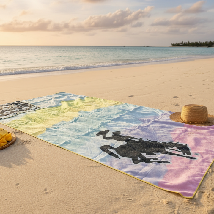 Wyoming Pool Towel | Suede Microfiber Beach Towel: Quick-Dry, Sand-Free, Absorbent, Lightweight Hand Towels Reversible Hand Towel | Towel Collective | Cody, WY