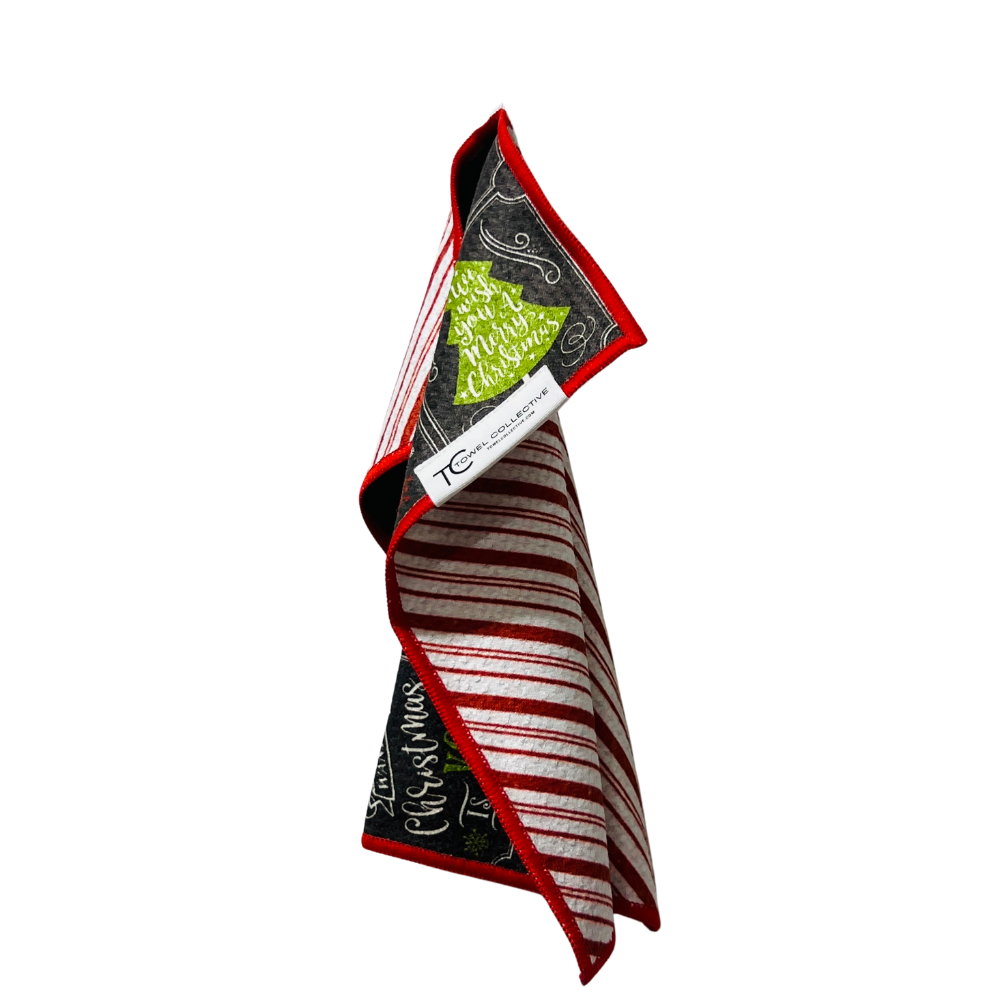 Festive Chalkboard | Waffle Weave Microfiber Towels Kitchen & Bath Hand Towels Reversible Hand Towel | Towel Collective | Cody, WY
