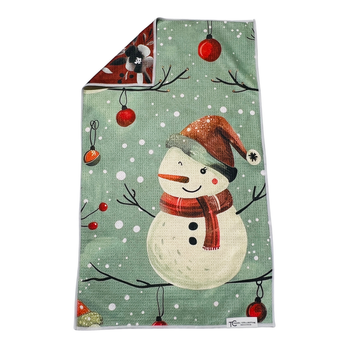 Jolly Snowman | Waffle Weave Microfiber Towels Kitchen & Bath