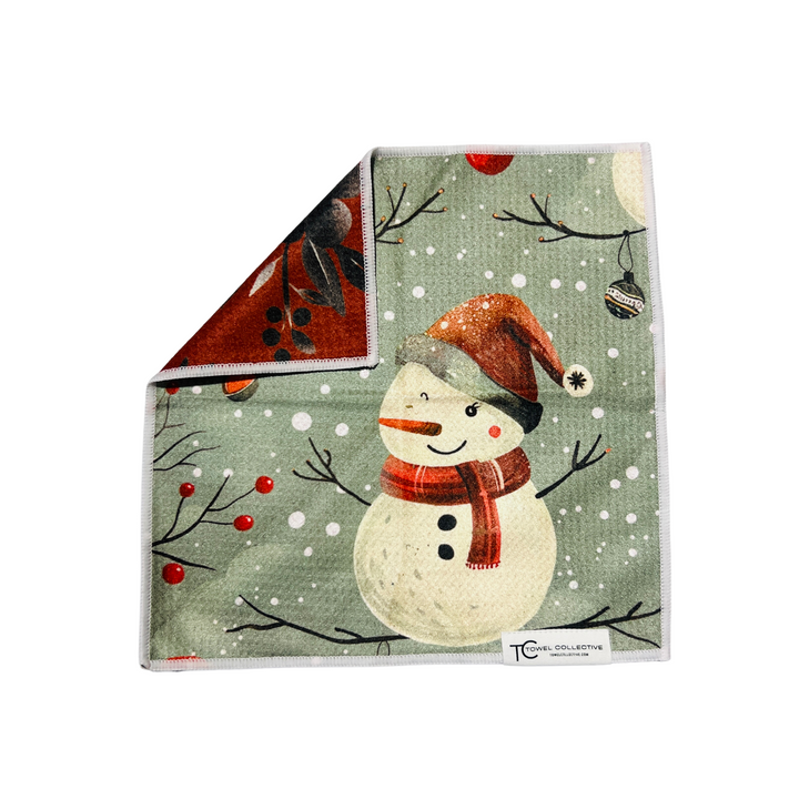 Jolly Snowman | Waffle Weave Microfiber Towels Kitchen & Bath