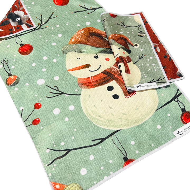 Jolly Snowman | Waffle Weave Microfiber Towels Kitchen & Bath