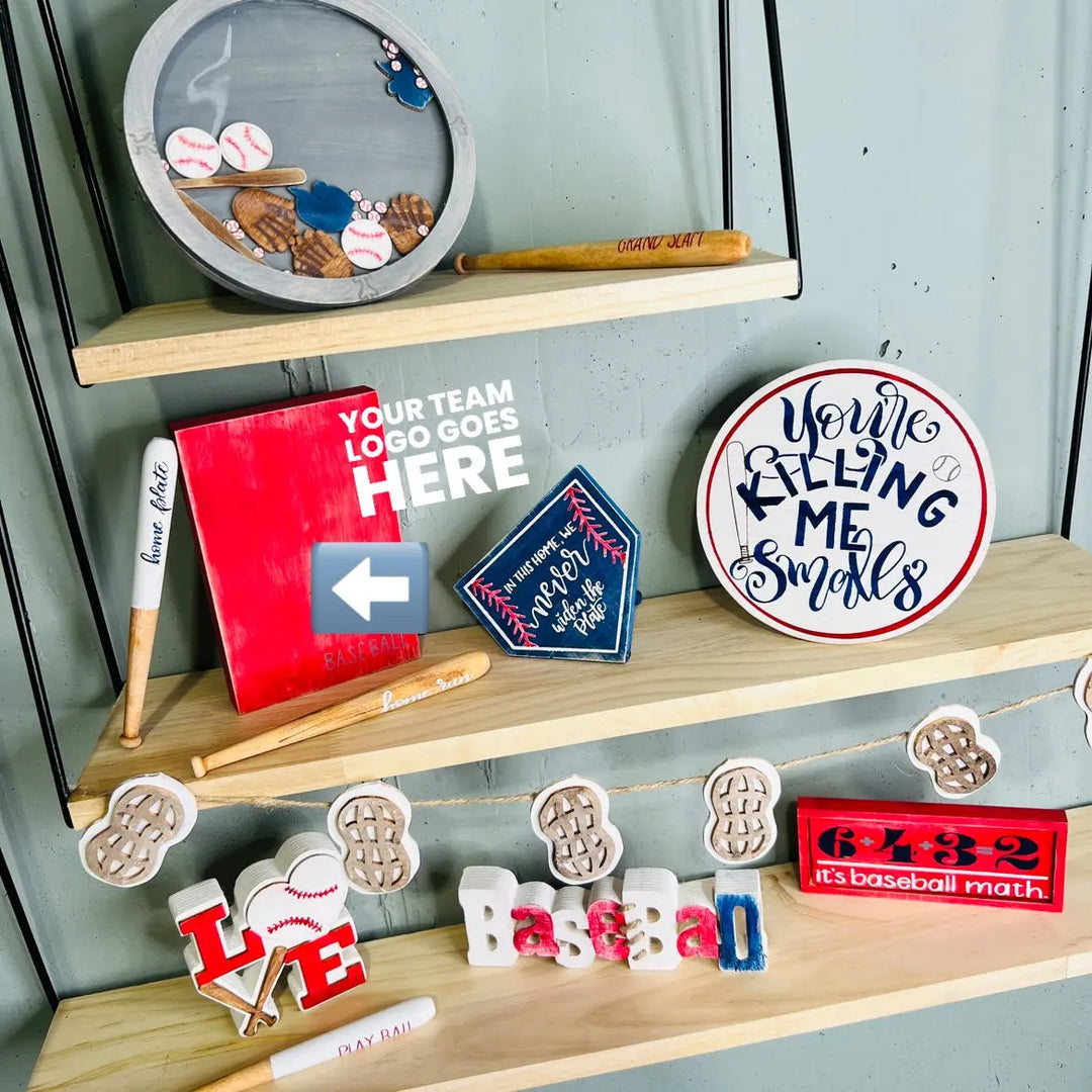 Baseball Tiered Tray Decor Set | BONUS Double Wood Kit ProjectHomeDIY