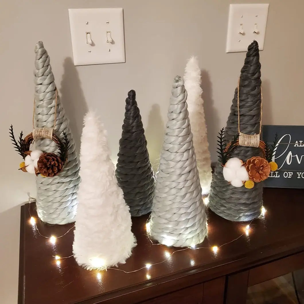 Winter Woodland, DIY Yarn Trees