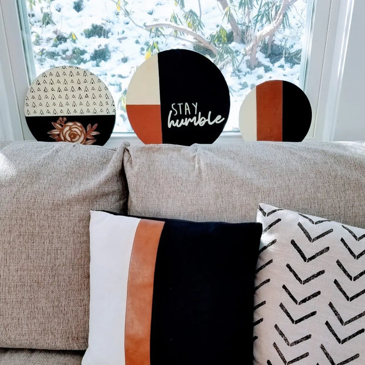 Humble & Kind Boho Wood Round Trio | DIY Round Wood Signs