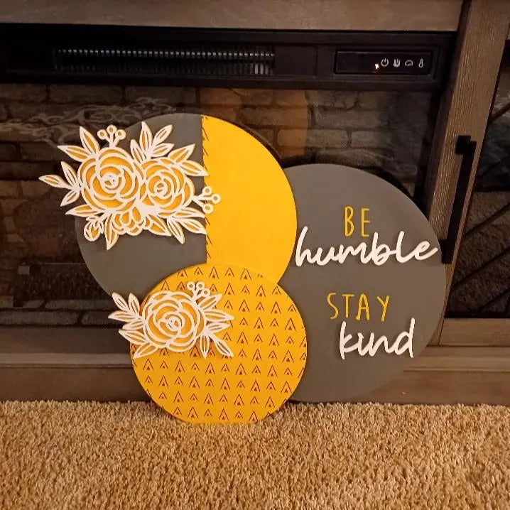 Humble & Kind Boho Wood Round Trio | DIY Round Wood Signs