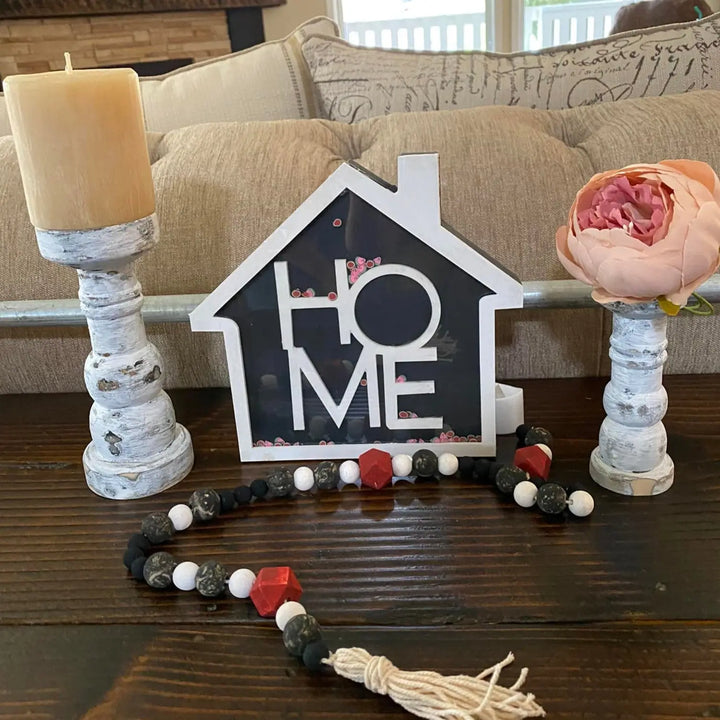 Celebrate Home | DIY Shaker Sign + Candle sticks