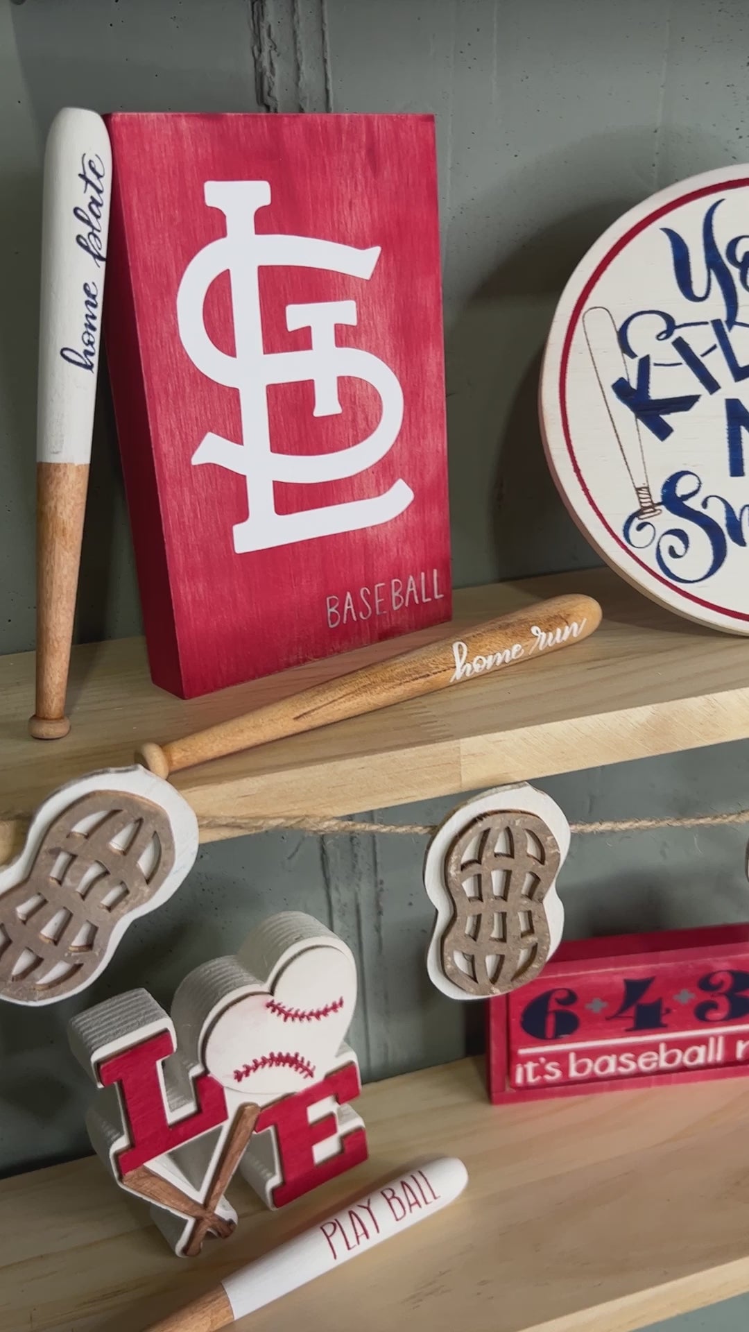 Baseball Tiered Tray Decor Set | BONUS Double Wood Kit