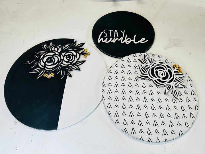 Humble & Kind Boho Wood Round Trio | DIY Round Wood Signs