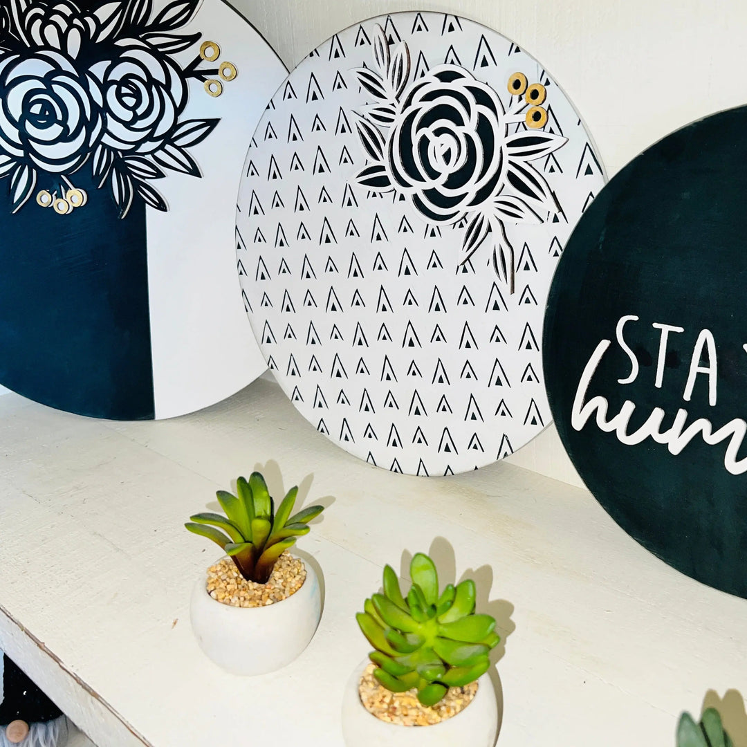 Humble & Kind Boho Wood Round Trio | DIY Round Wood Signs