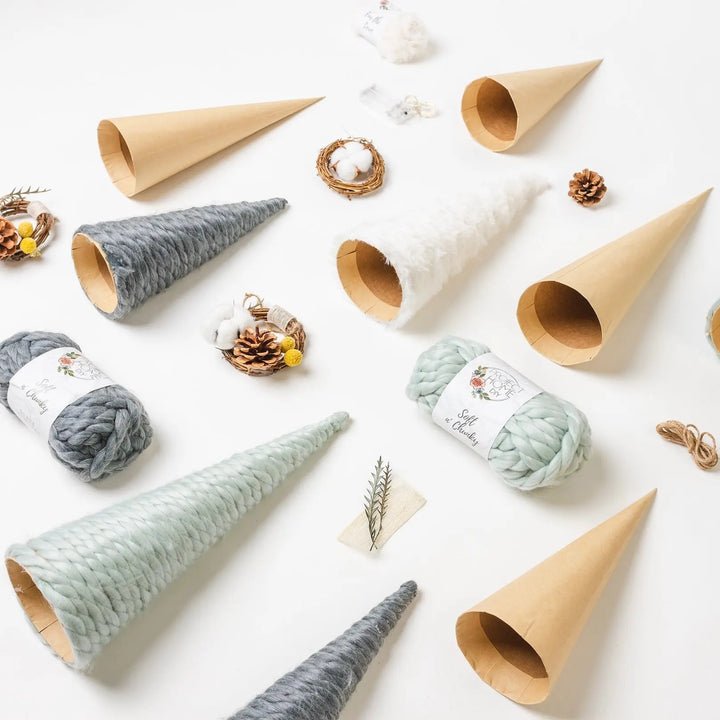 Winter Woodland | DIY Yarn Trees | Paper Mâché Trees