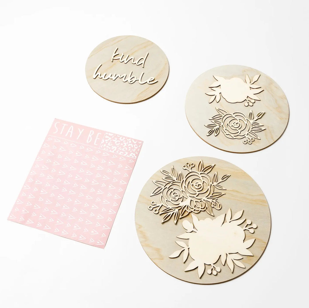 Humble & Kind Boho Wood Round Trio | DIY Round Wood Signs