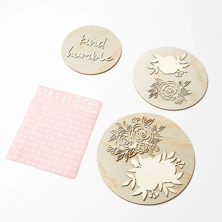 Humble & Kind Boho Wood Round Trio | DIY Round Wood Signs