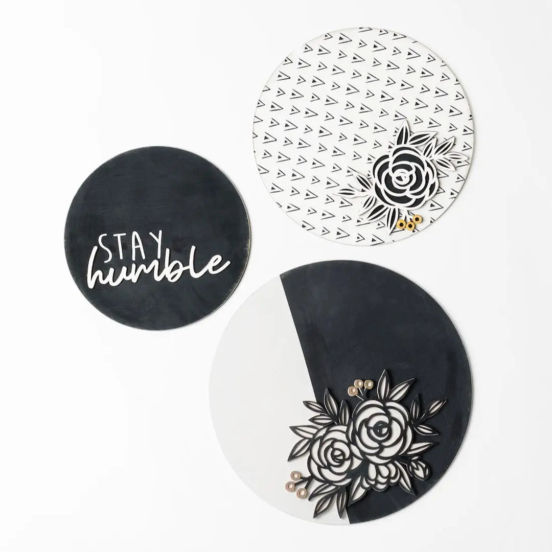 Humble & Kind Boho Wood Round Trio | DIY Round Wood Signs
