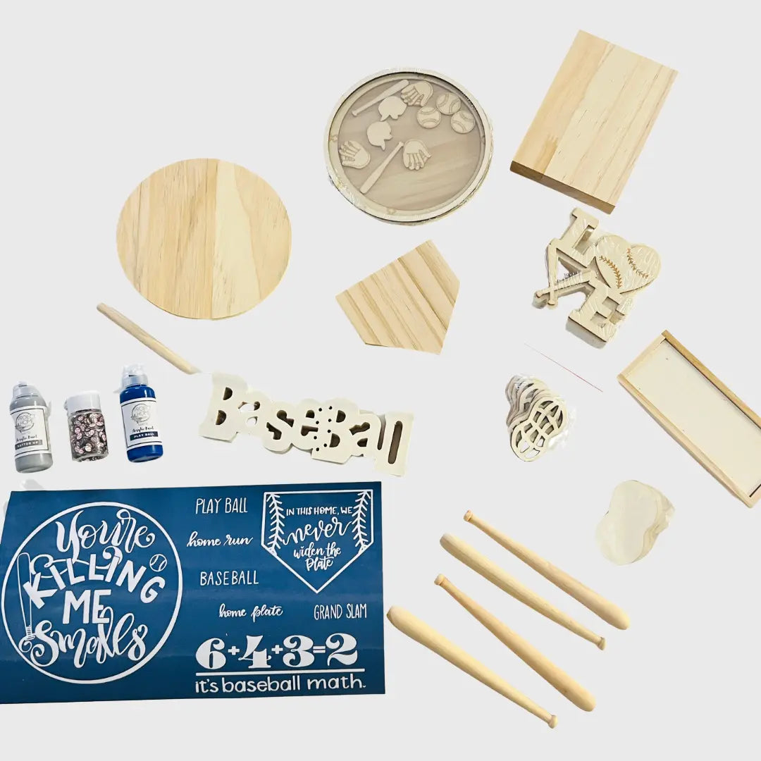 Baseball Tiered Tray Decor Set | BONUS Double Wood Kit ProjectHomeDIY