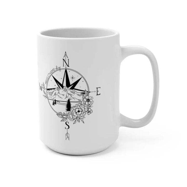 Compass Star Large Coffee Mug 15oz Printify
