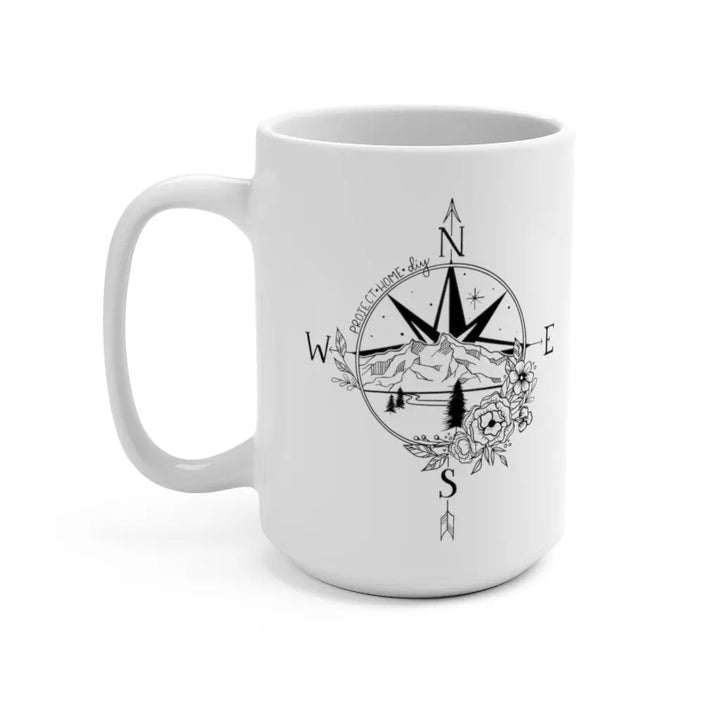 Compass Star Large Coffee Mug 15oz Printify